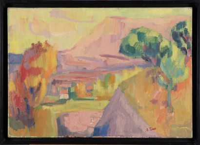 null André TURCO (1913-2000).

The Ste Victoire at sunset.

Oil on canvas.

Signed...