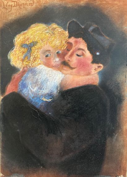 null Attributed to Lucien LÉVY-DHURMER (1865-1953).

Tenderness.

Pastel and ink...