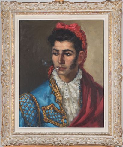 null Modern school, signed Romero.

The bullfighter with a cigarette.

Oil on canvas.

Signed...
