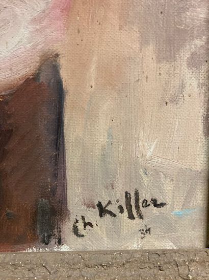  Charles KIFFER (1902-1992). 
Portrait d'une femme, 1934. 
Huile sur toile. 
Signé...