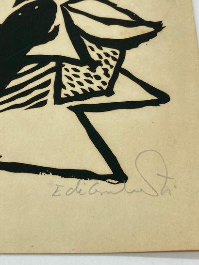 null Emiliano DI CAVALCANTI (1897-1976).

Femme à la perruche.

Encre sur papier.

Signé...