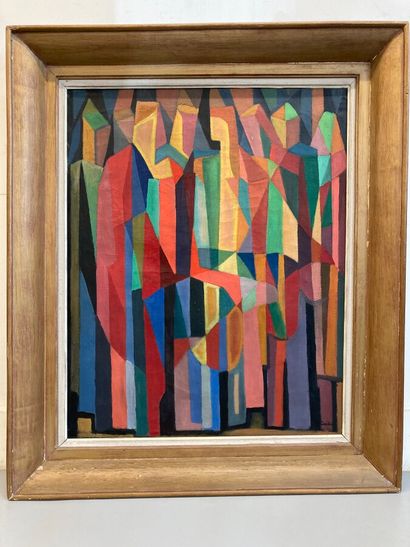  Henry Caillet (1897-1957). 
Composition aux personnages. 
Huile sur toile. 
Signé...