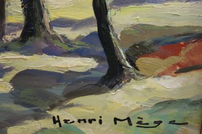 null Henri Mège (1904-1984).

Matinée de printemps sur la route du Revard, 1970.

Huile...