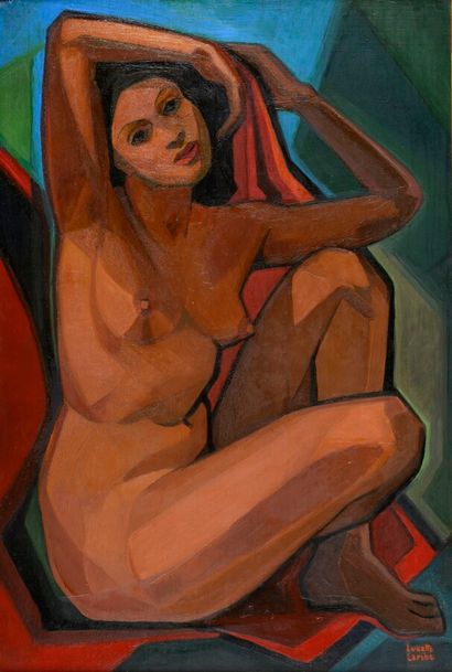 Lucette LARIBE (1913-2020). 
Nue assise,...