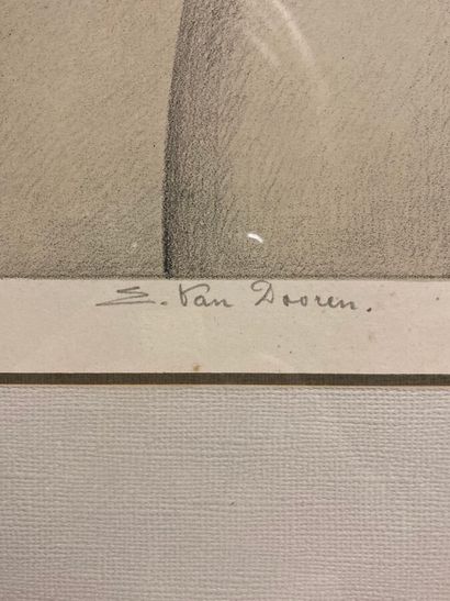  Edmond Van Dooren (1896-1965). 
Les deux hommes. 
Lithographie. 
Signé en bas à...