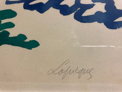 null Charles LAPICQUE (1898-1988).

Regatta, circa 1952.

Color lithograph on paper.

Signed...