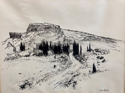 null Henri André Martin (1918-2004).

Provençal landscape.

Ink on paper.

Signed...