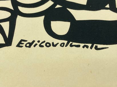 null Emiliano DI CAVALCANTI (1897-1976).

Orchestre sur la plage.

Encre sur papier.

Signé...