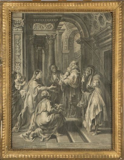 null D'après Pierre Paul Rubens (1577-1640). 

La Présentation au Temple. 

Gravure...