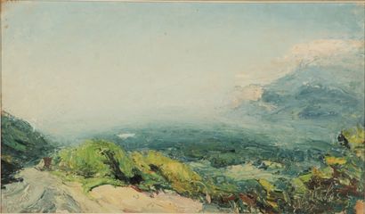 null Pierre Calès (1870-1961).

La vallée du Grésivaudan, 1937.

Huile sur carton.

Signé,...