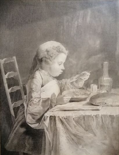 Ecole française du XVIIIe s. 
Enfant à table....