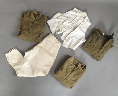 null Uniforme français : chemises, culotte, capotes, un gilet de général. XXème siècle....