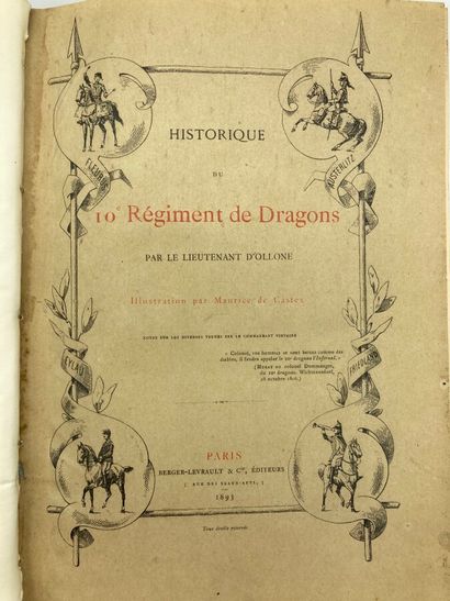 null Lt D'Ollone, Historique du 10ème régiment de Dragons, 1893.