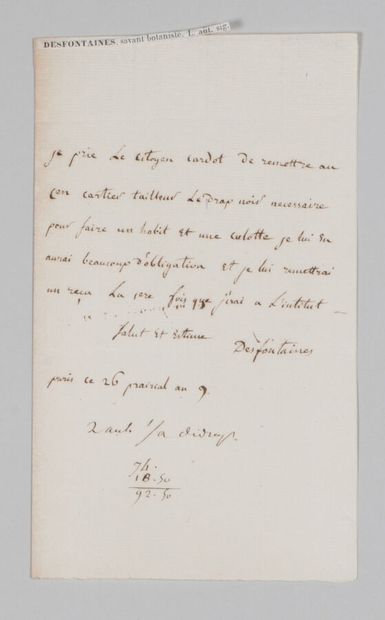 null René Louiche DESFONTAINES (1750-1833), botaniste français, titulaire de la chaire...