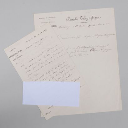 null MEUSE. 2 pièces manuscrites écrites durant la guerre de 1870. Verdun, 20 août...