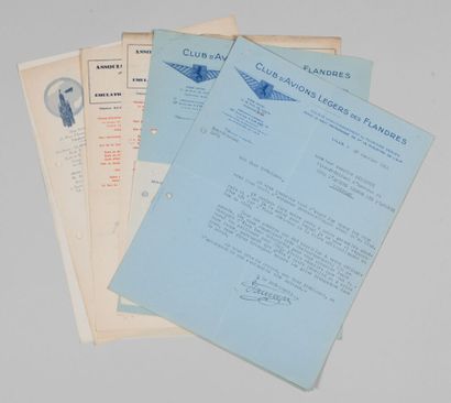 null NORD. Dossier provenant des archives de l'aviateur Maurice Bellonte qui, le...