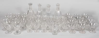 null BACCARAT. Service de verres modèle Talleyrand comprenant 11 verres à eau, 12...