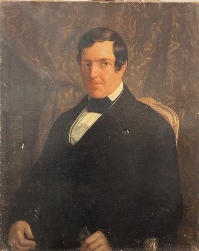 null French school of the 19th century.

Portrait of a man in a suit 

Oil on canvas.

81...