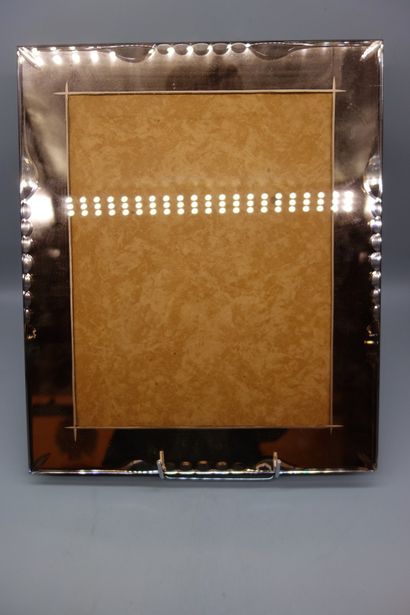 null Large tinted glass PHOTO FRAME. Circa 1940. Chips.