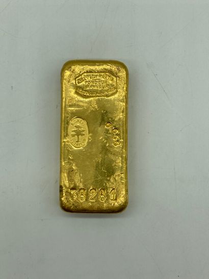 null A gold ingot numbered 38231, founder Martin. Weight: 998 gr. 

LOT SOLD ON DESIGNATION,...