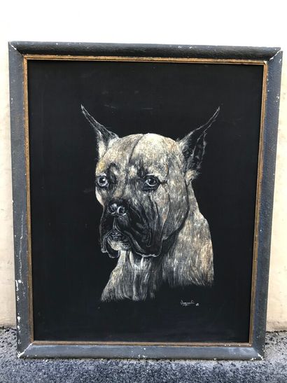 null Dog, painting on cardboard.