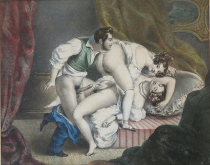 null DEVERIA. Two erotic polychrome engravings. Sight : 19 x 23 cm. 

History : Michel...