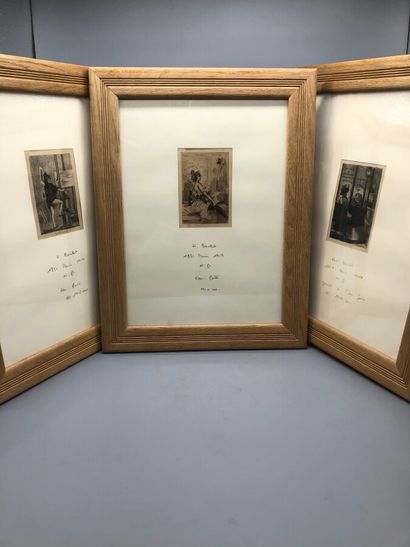 null H. Boutet, after, three framed prints.

Ces messieurs sont servis, dated 1851...