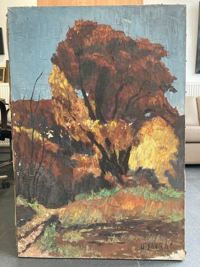 null H. SAURAT, modern school.

Autumn.

Oil on canvas.

Signed lower right.

96...