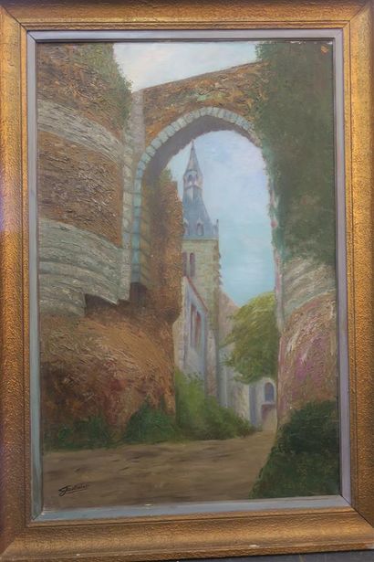 null Guillemor, "The Orleans Gate", oil on canvas, restorations