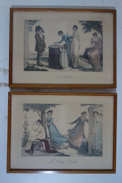 null After Bosio, Le Cache-Cache and Les Oubliés, 2 polychrome plates. 

Sight :...
