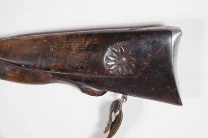 null Small rifle with a blow, octagonal barrel then round, punch of Liège and "HL"...