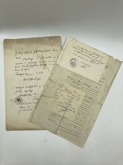 null Documents militaires : Prusse 1893, tampon du IR 81 de Franckfurt, et pour un...