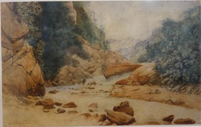 null Alexandre Debelle (1805-1897)

View of a mountain stream.

Watercolour on paper...