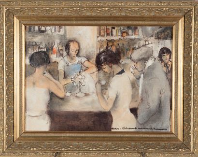null Marcel CHARBONNEL (1901-1981).

The counter.

Oil on canvas.

Signed lower right.

Titled...