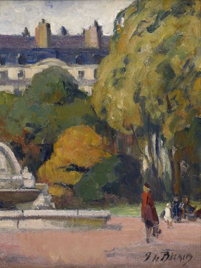 null Pierre DE BÉLAIR (1892-1956).

Scene in a public park.

Oil on canvas.

Signed...