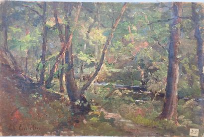 null Charles CURTELIN (1859-1912).

Lot de quatre oeuvres :

Paysages (dont deux...