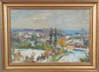 null Marceau GATTAZ (1901-1993).

Landscape under the snow, 1987.

Oil on cardboard.

Signed...
