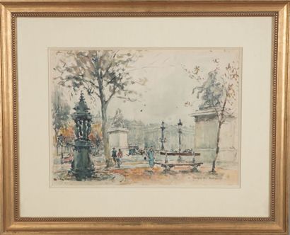 null Georges-Dominique ROUAULT (1904-2002).

View of Paris.

Watercolor on paper.

Signed...