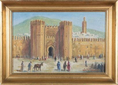 null Solange MONVOISIN (1907-1985).

In front of the doors of Fez.

Oil on canvas...