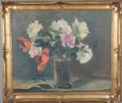 null Marceau GATTAZ (1901-1993).

Peonies and Poppies, 1933.

Oil on panel.

Signed...