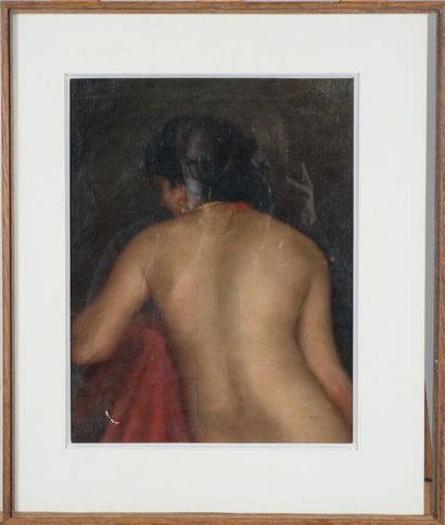 null Ecole française du XIXème siècle.

Dos nu.

Huile sur toile.

31 x 23,5 cm.