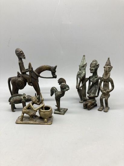 null Ensemble de 7 sculptures en bronze. Afrique 

Hauteur variable.