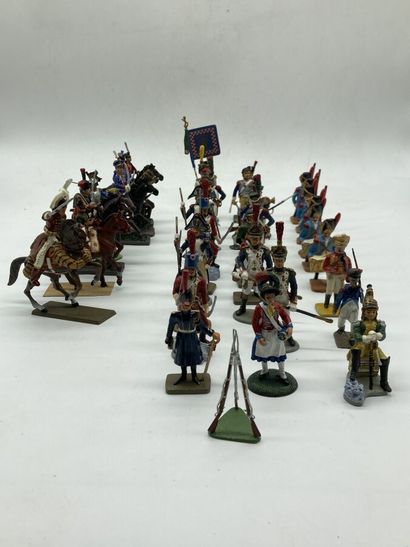 null Ist Empire, 7 cavalrymen and 31 infantrymen, modern and antique, metal and plastic,...