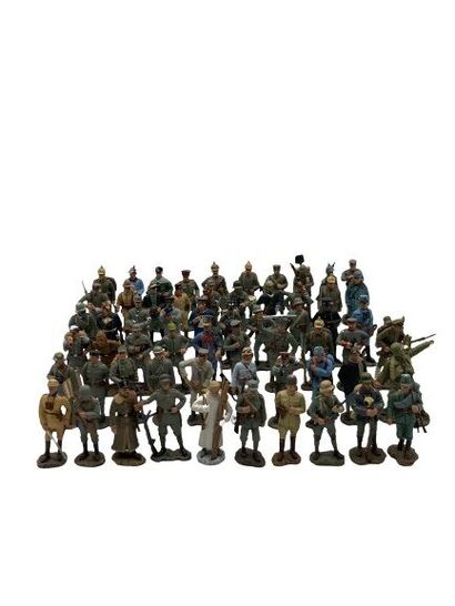 null 1st War, German and foreign infantrymen, modern lead, various condition, lot...