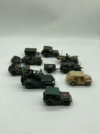 null Military vehicles

8 Jeeps (SOLIDO, WILLYS and others)

Metal.

Various sta...