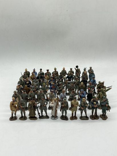 null 1st War, German and foreign infantrymen, modern lead, various condition, lot...
