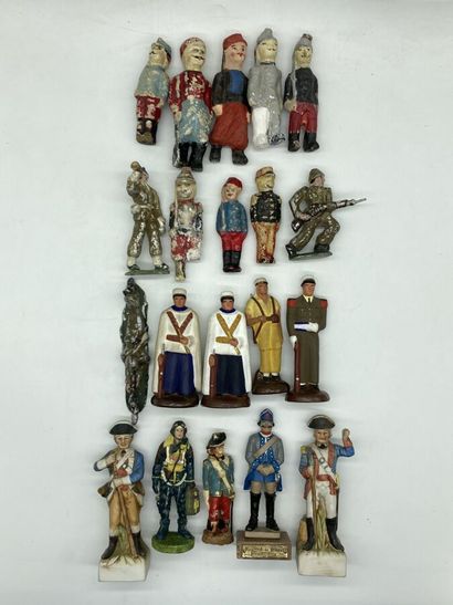 null French and foreign army, large size figurines, composite, plaster, porcelain,...