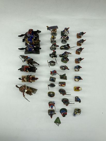 null Ist Empire, 7 cavalrymen and 31 infantrymen, modern and antique, metal and plastic,...