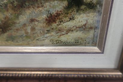 null G. Schneider (XIX) 

"Les Ramasseuses de fagot" 1876

Huile sur toile 

Signée...