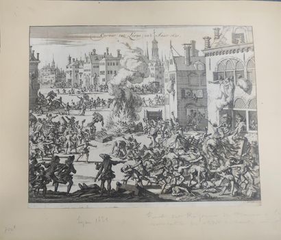 null LYON - Jan LUIKEN (école du Nord - XVIIème siècle)

Lyon, scène d'émeute.

Gravure...